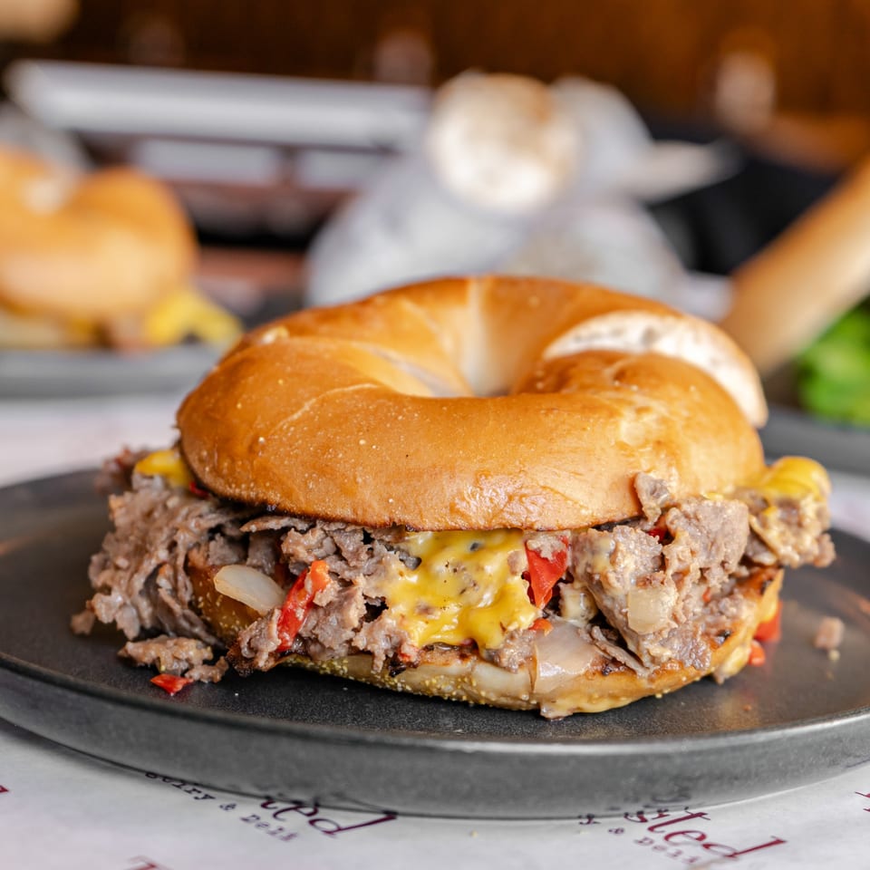 West Ave cheese steak bagel